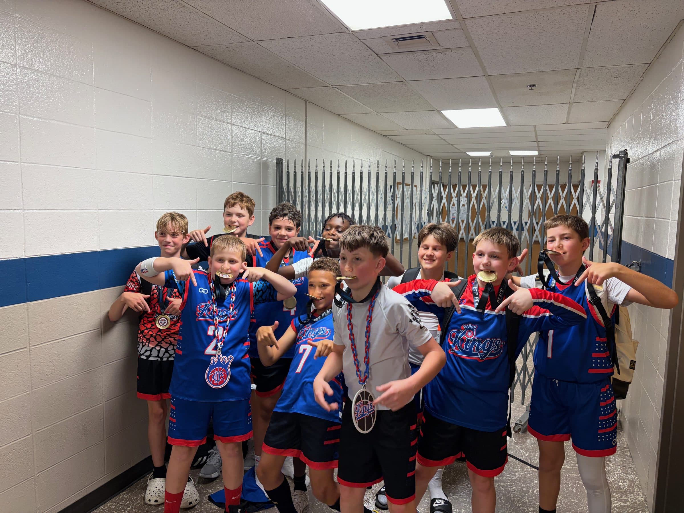 Kings players celebrating with their medals